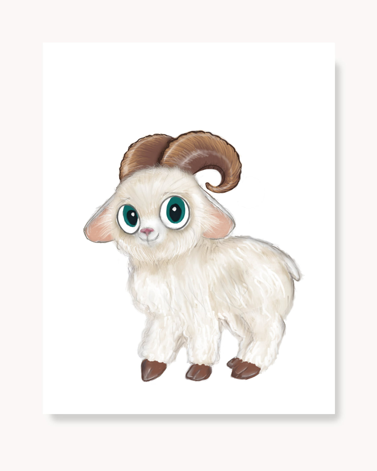 Hand drawn nursery decor wall art poster cute baby sheep farm animal